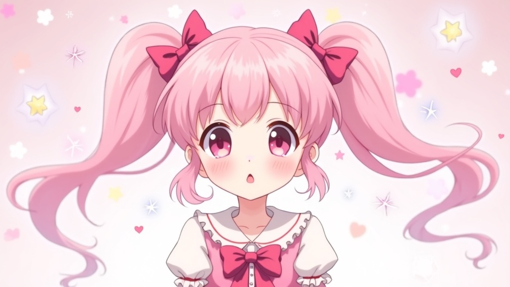 Kawaii magical girl anime character