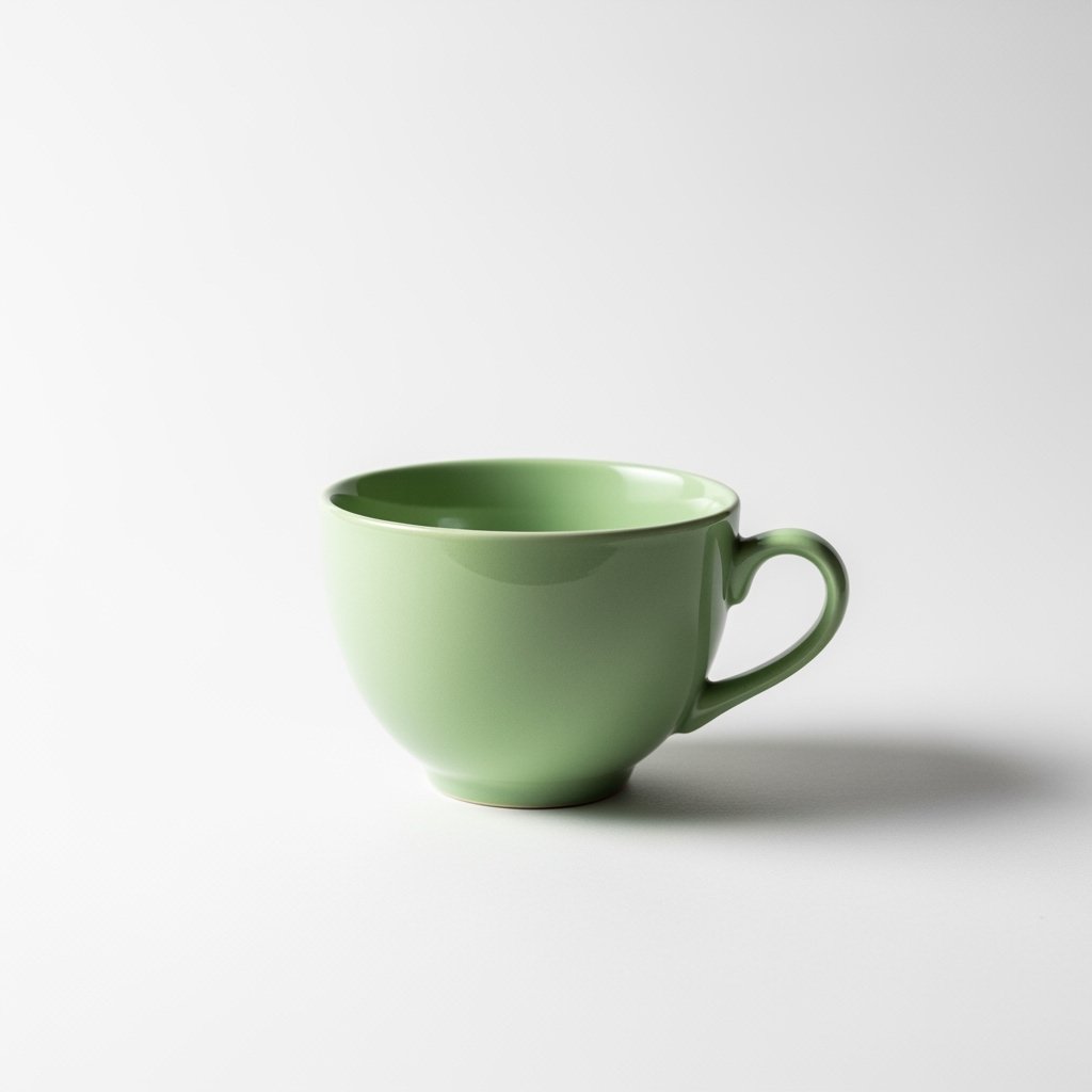 Static coffee mug photograph - front product view