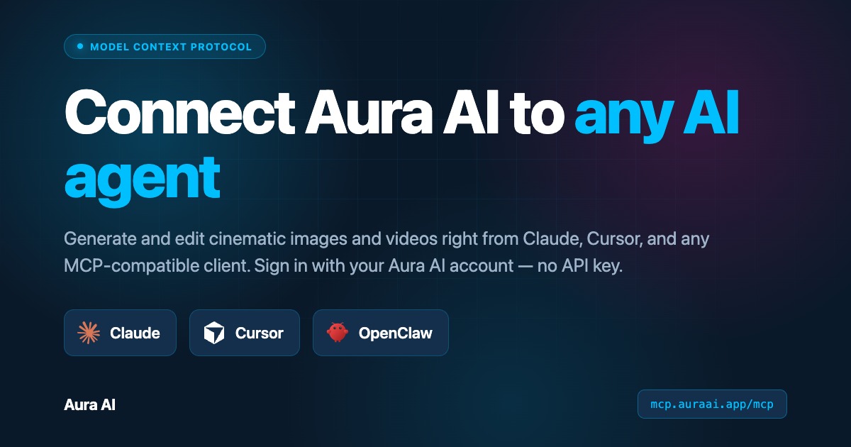 Aura AI MCP Server — Image & Video Generation for Claude, Cursor & AI ...