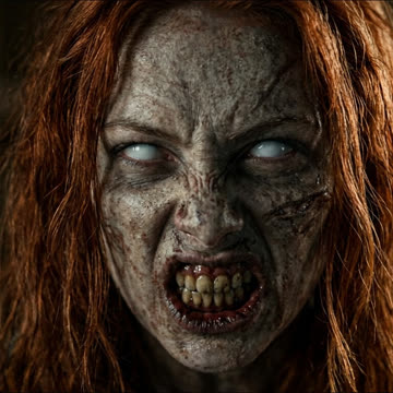 The same woman turned into a zombie