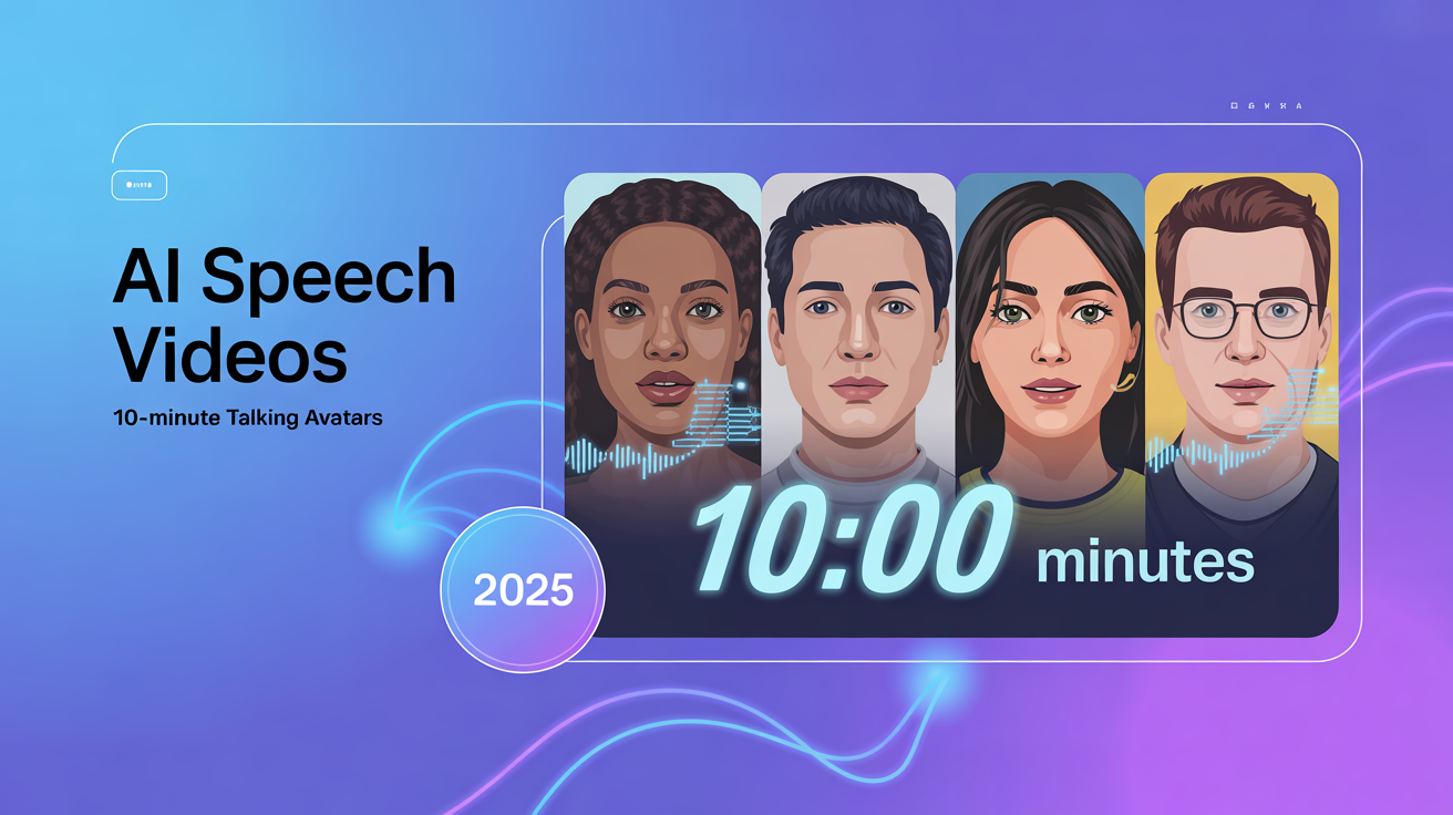 AI Speech Videos: Create 10-Minute Talking Avatar Videos with Natural Voice in 2025