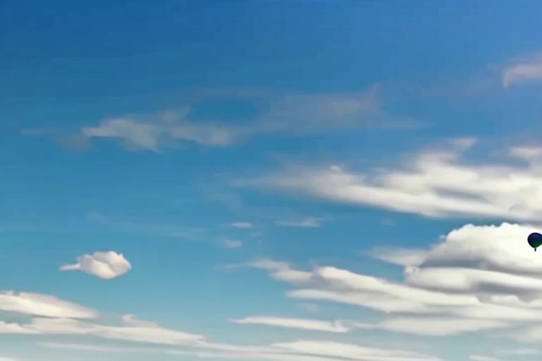First frame of the balloon clip: only the edge of the balloon is visible on the left
